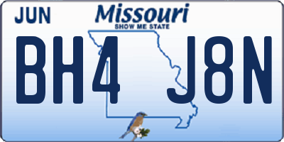 MO license plate BH4J8N