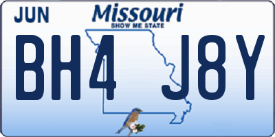 MO license plate BH4J8Y