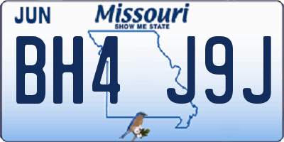 MO license plate BH4J9J