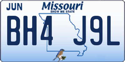MO license plate BH4J9L