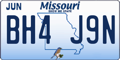 MO license plate BH4J9N