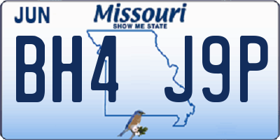 MO license plate BH4J9P