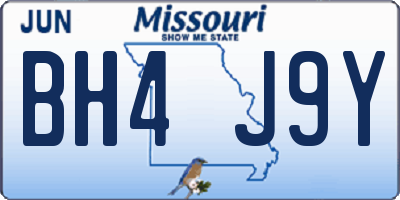 MO license plate BH4J9Y