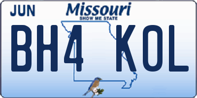 MO license plate BH4K0L