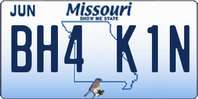 MO license plate BH4K1N