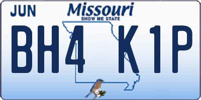 MO license plate BH4K1P