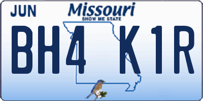 MO license plate BH4K1R