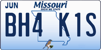 MO license plate BH4K1S