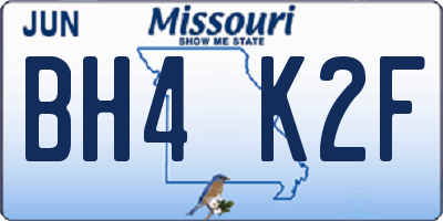 MO license plate BH4K2F