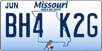MO license plate BH4K2G