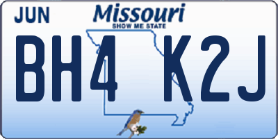 MO license plate BH4K2J