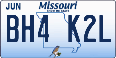 MO license plate BH4K2L