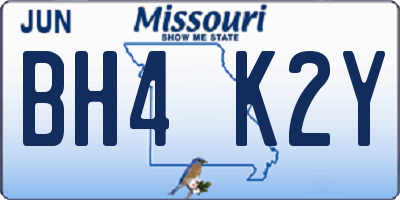 MO license plate BH4K2Y