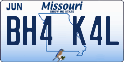 MO license plate BH4K4L