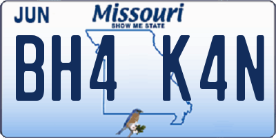 MO license plate BH4K4N