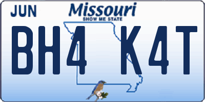 MO license plate BH4K4T