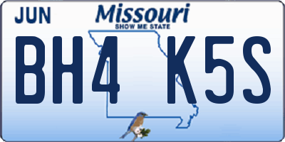 MO license plate BH4K5S
