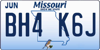 MO license plate BH4K6J