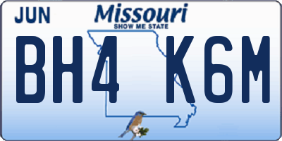 MO license plate BH4K6M