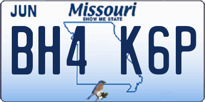 MO license plate BH4K6P