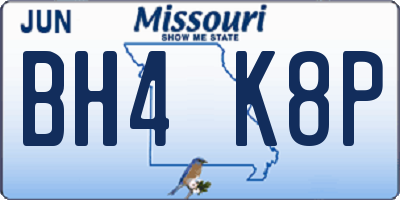 MO license plate BH4K8P