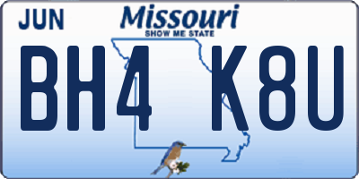 MO license plate BH4K8U