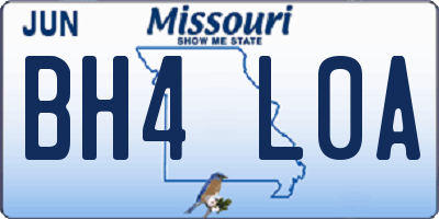 MO license plate BH4L0A