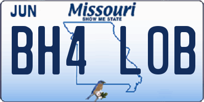 MO license plate BH4L0B