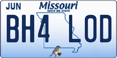 MO license plate BH4L0D
