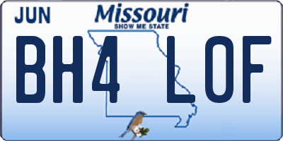 MO license plate BH4L0F