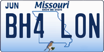 MO license plate BH4L0N