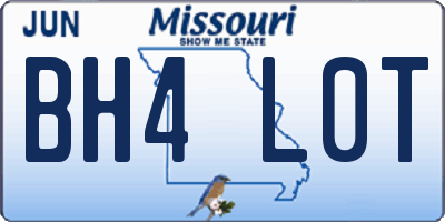 MO license plate BH4L0T
