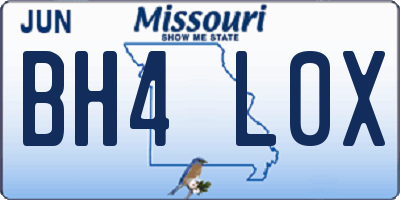 MO license plate BH4L0X