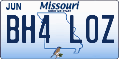 MO license plate BH4L0Z
