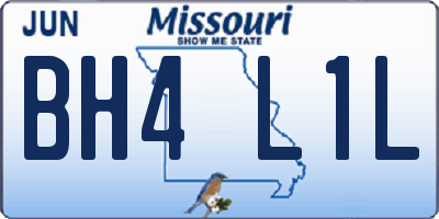 MO license plate BH4L1L