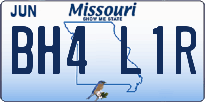 MO license plate BH4L1R