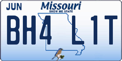MO license plate BH4L1T