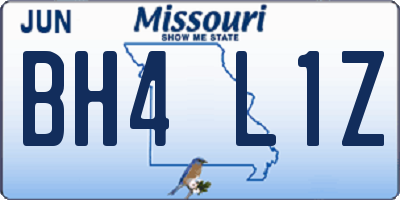 MO license plate BH4L1Z