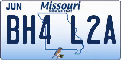 MO license plate BH4L2A