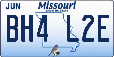 MO license plate BH4L2E