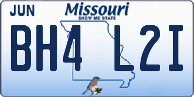 MO license plate BH4L2I