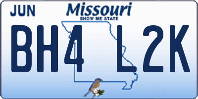 MO license plate BH4L2K