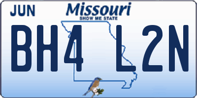 MO license plate BH4L2N