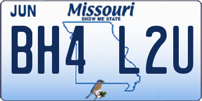 MO license plate BH4L2U