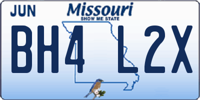 MO license plate BH4L2X