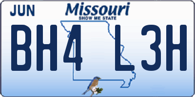 MO license plate BH4L3H