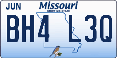 MO license plate BH4L3Q