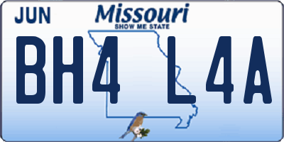 MO license plate BH4L4A