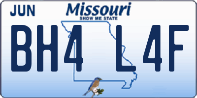 MO license plate BH4L4F