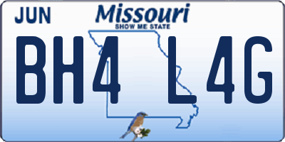 MO license plate BH4L4G